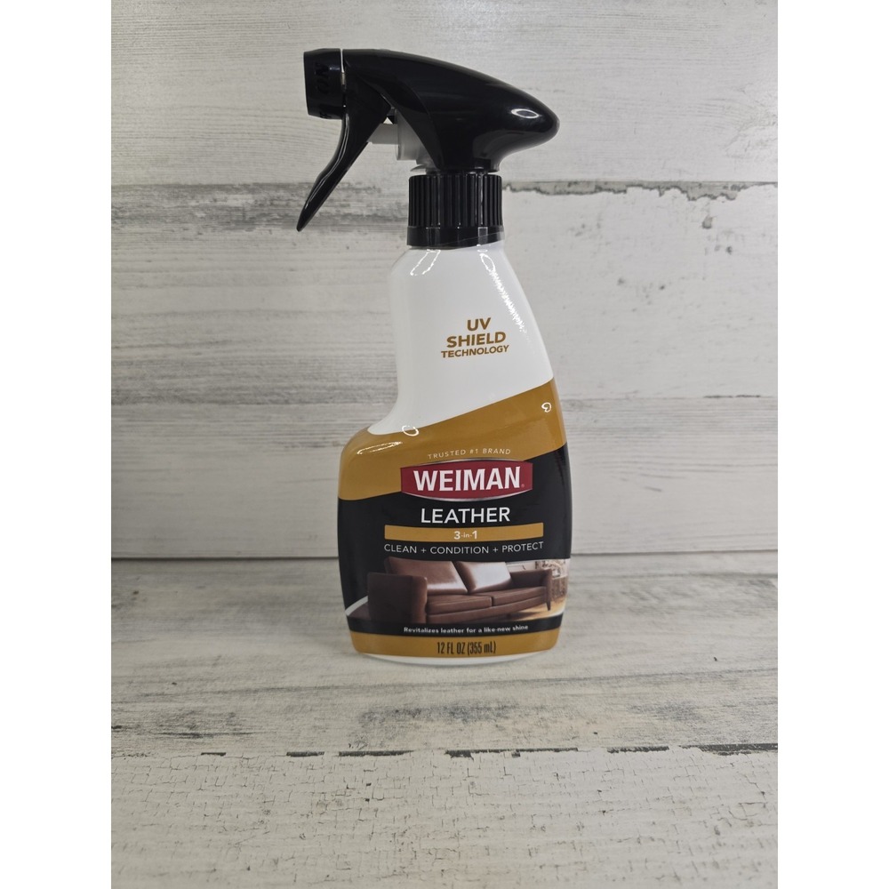 Weiman Leather Cleaner & Conditioner - Cleans, 1 Pack (12 Fl Oz), Brown
